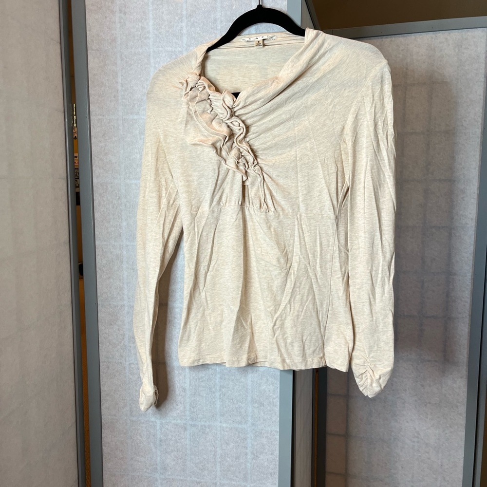 Cabi oatmeal colored long sleeved top - Picture 1 of 6